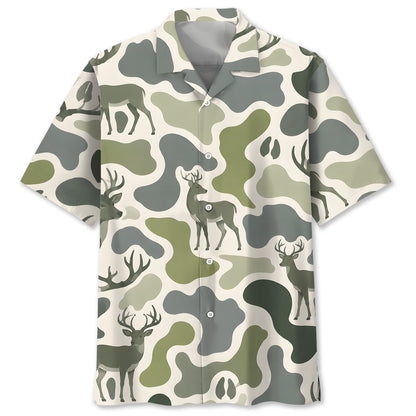 Deer Camouflage Hunting Funny Pattern Hawaiian Shirt