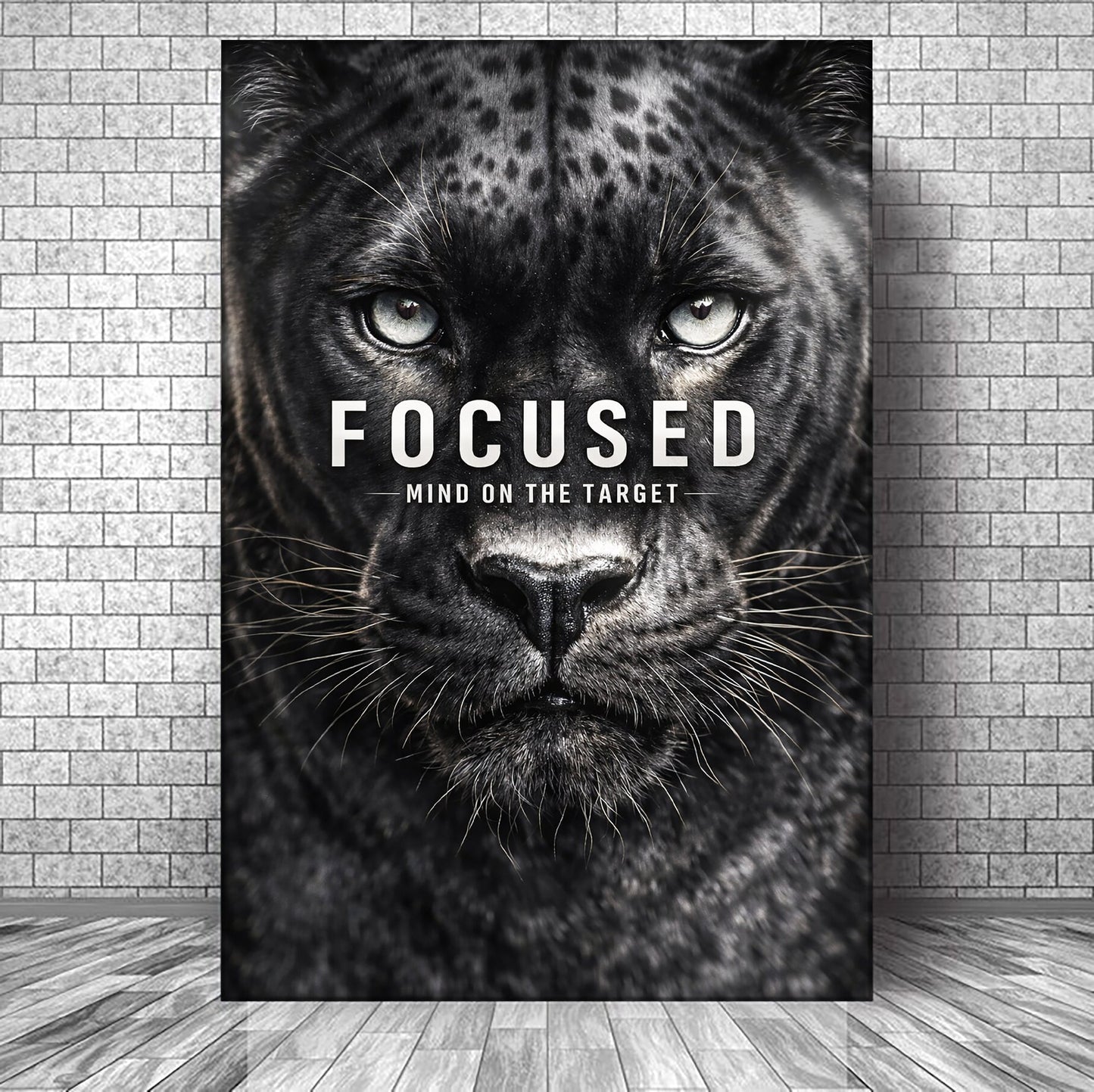 Focused Black Panther Motivational Wall Sign