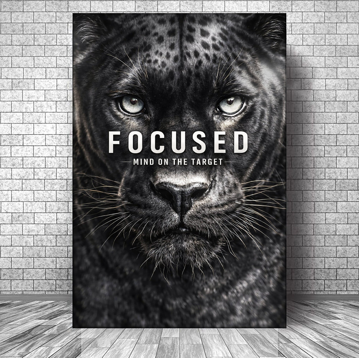 Focused Black Panther Motivational Wall Sign