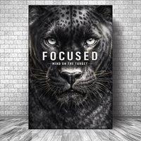 Focused Black Panther Motivational Wall Sign