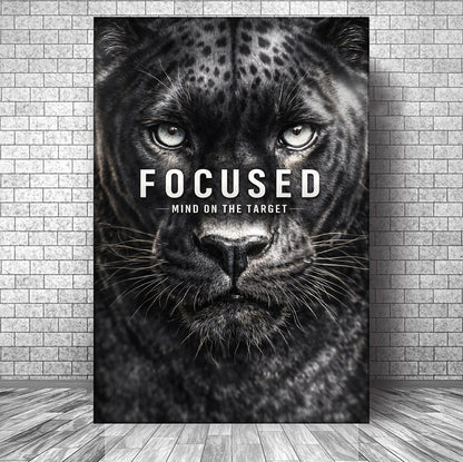 Focused Black Panther Motivational Wall Sign