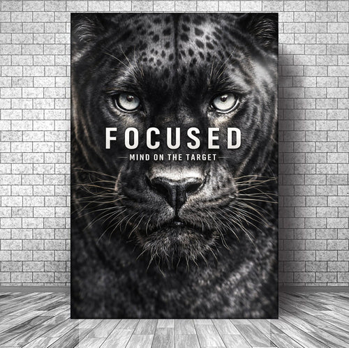 Focused Black Panther Motivational Wall Sign