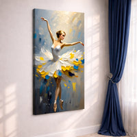 Ballerina in Blue & Gold Wall Art