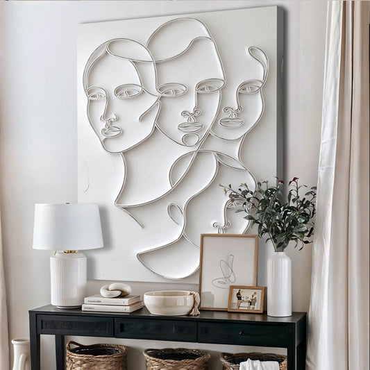 3D Minimalist Faces Wall Art