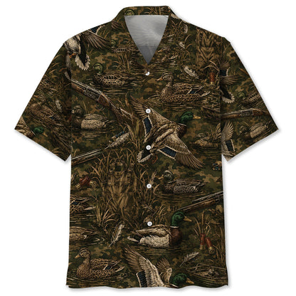 Vintage Duck Hunter Camo Hawaiian Shirt