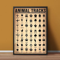 Animal Tracks Poster Canvas - Comprehensive Guide for Hunters, Wildlife Enthusiasts, Outdoor Lovers Wall Art Outdoorsy W