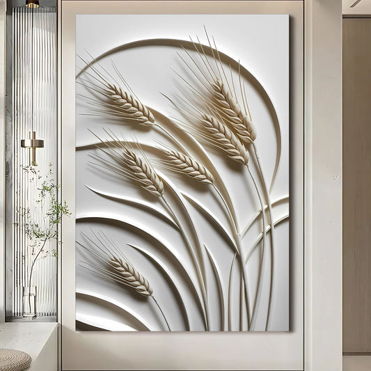 3D Minimalist Wheat Wall Art