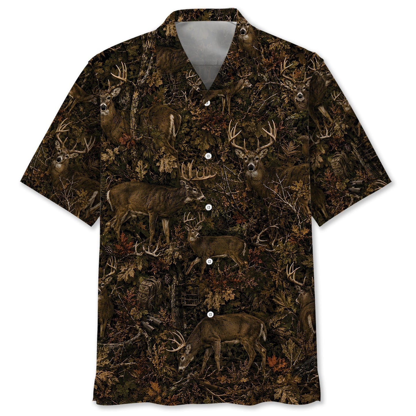 Deer Hunting Forest Camouflage Hawaiian Shirt