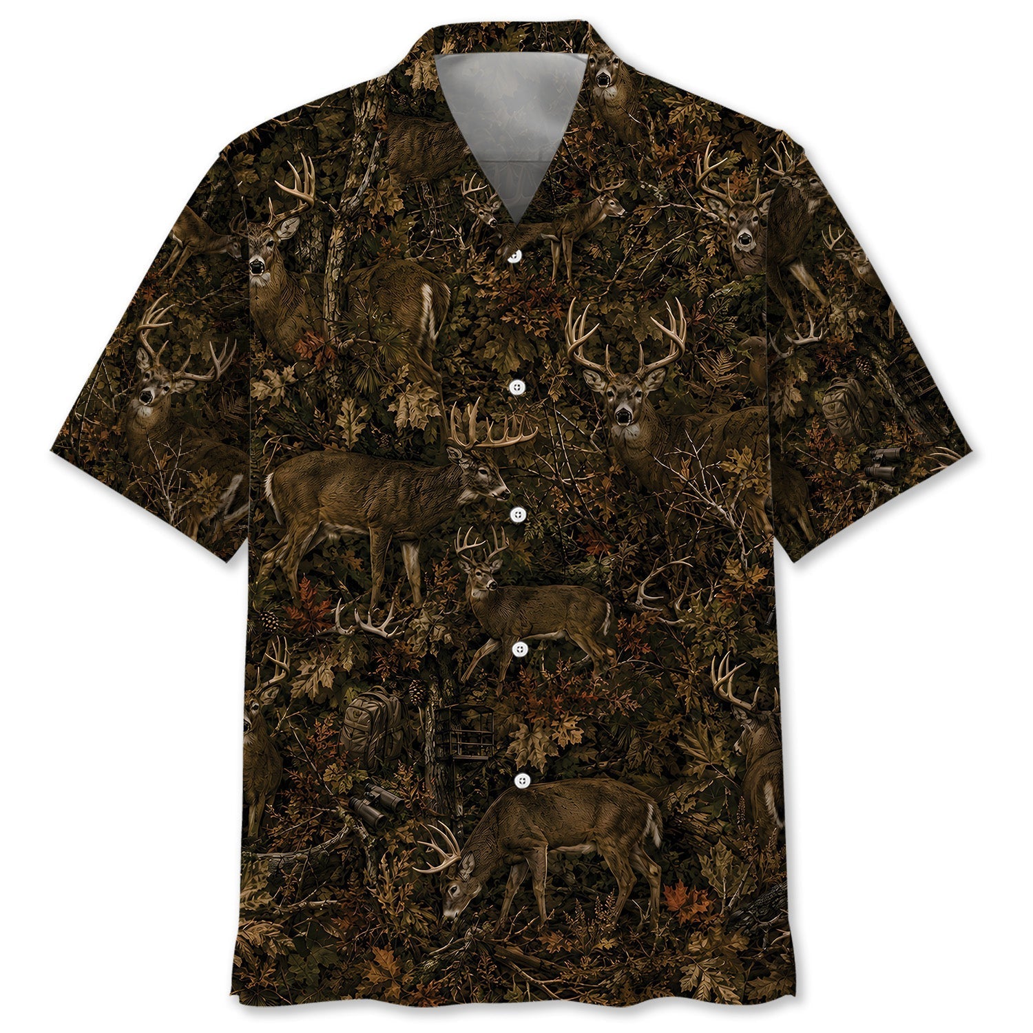 Deer Hunting Forest Camouflage Hawaiian Shirt
