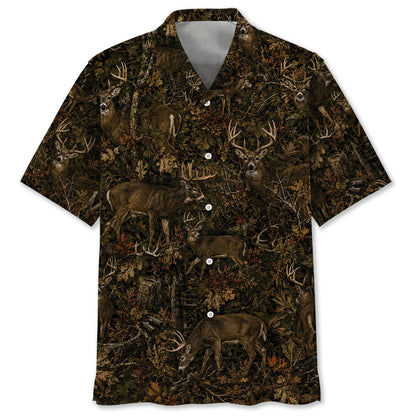 Deer Hunting Forest Camouflage Hawaiian Shirt