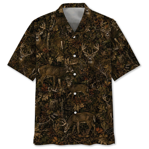 Deer Hunting Forest Camouflage Hawaiian Shirt