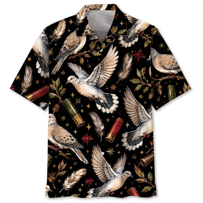 Dove Hunting Retro Black Hawaiian Shirt