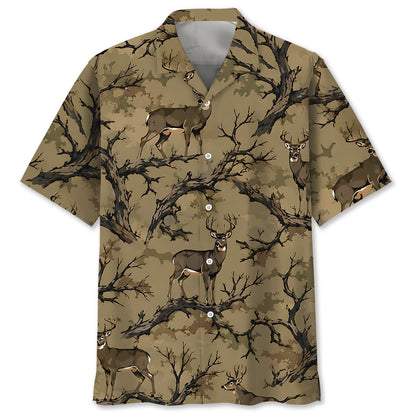 Camo Deer Forest Hawaiian Shirt
