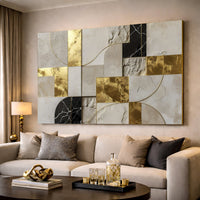 Golden Arc Symphony Abstract Wall Art