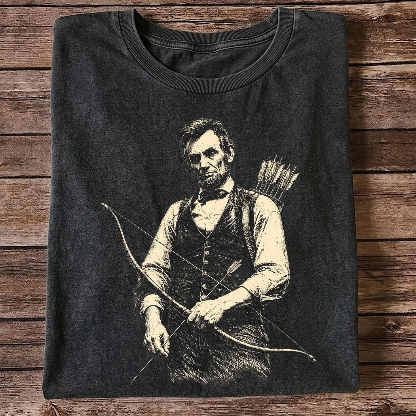 Abraham Lincoln Archer T-Shirt, Vintage Bow Hunting Tee