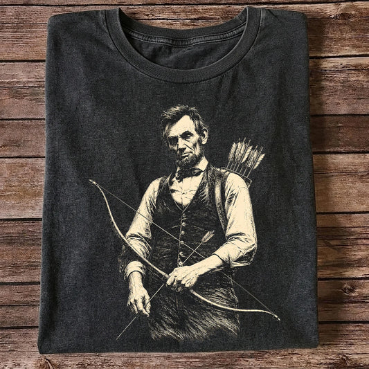 Abraham Lincoln Archer T-Shirt, Vintage Bow Hunting Tee