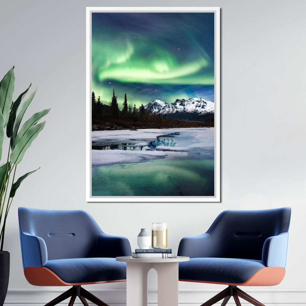 Northern Lights Landscape Canvas Wall Art