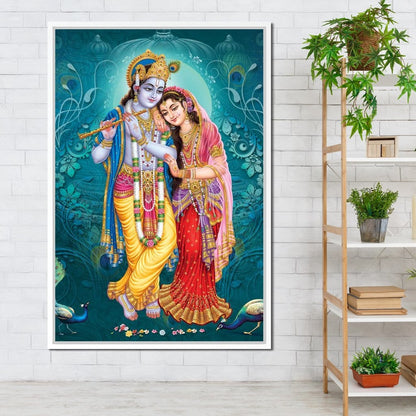 Radha & Krishna Couple Canvas Wall Art
