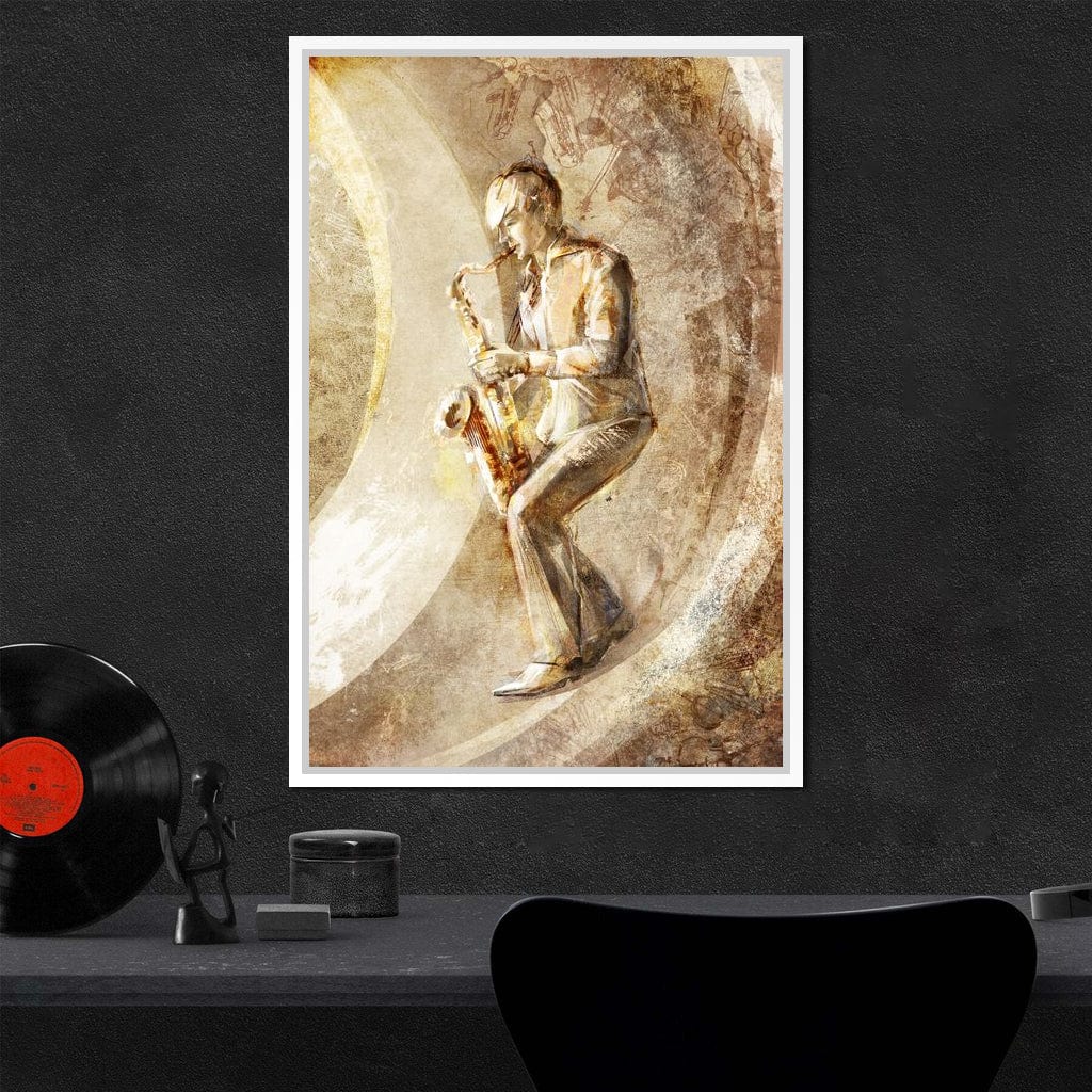Playing the Saxophone Canvas Wall Art