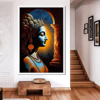 Krishna Temple Canvas Wall Art