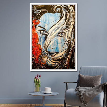 Blue Girl Canvas Wall Art
