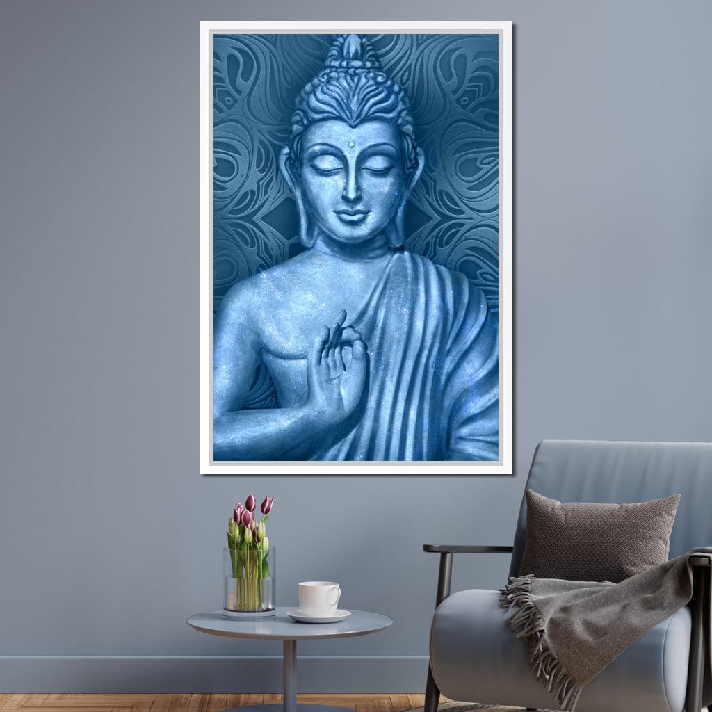 Blue Meditating Buddha Canvas Wall Art
