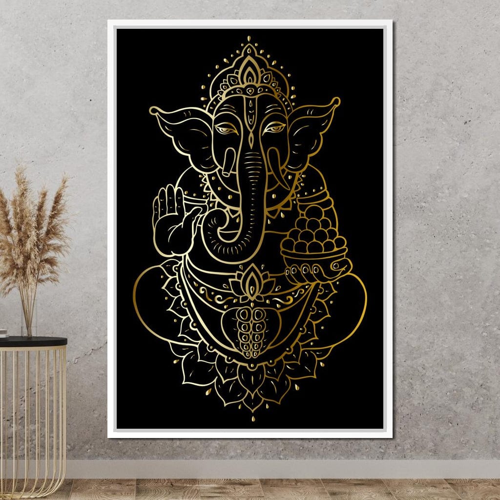 Golden Ganesha Canvas Wall Art