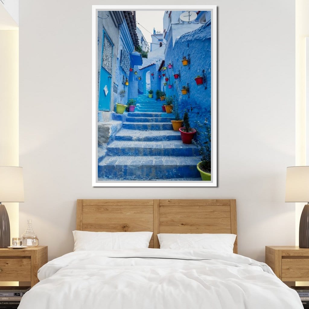 Chefchaouen - Blue village in Morocco Canvas Wall Art