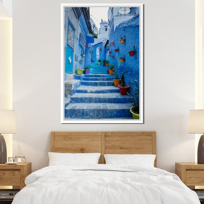 Chefchaouen - Blue village in Morocco Canvas Wall Art