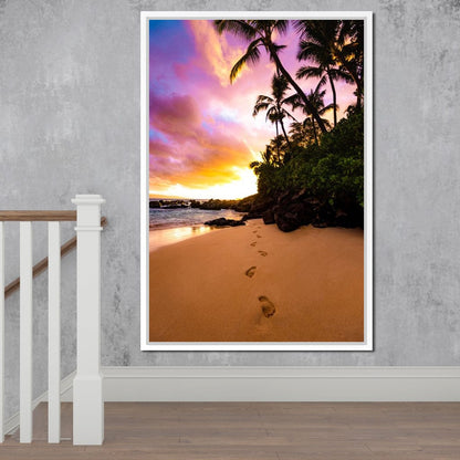 Footprints in the Sand Canvas Wall Art