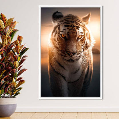 Tiger Orange Eyes Canvas Wall Art