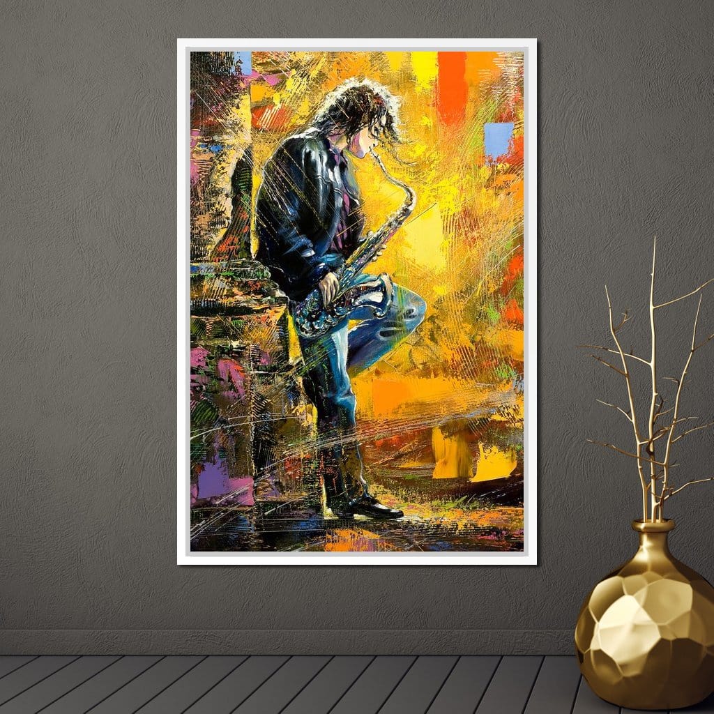 Man With Saxophone Canvas Wall Art