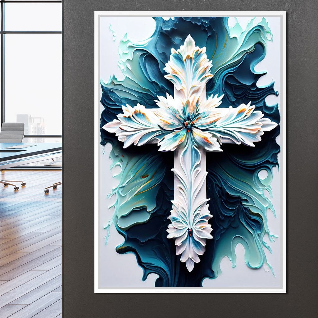 Floral Cross 06 Canvas Wall Art