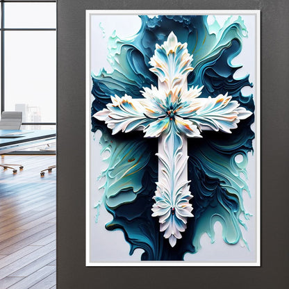 Floral Cross 06 Canvas Wall Art