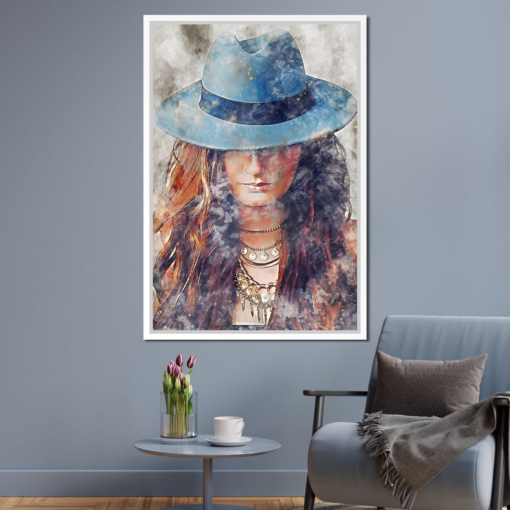 Girl in a Hat - Mateo Canvas Wall Art