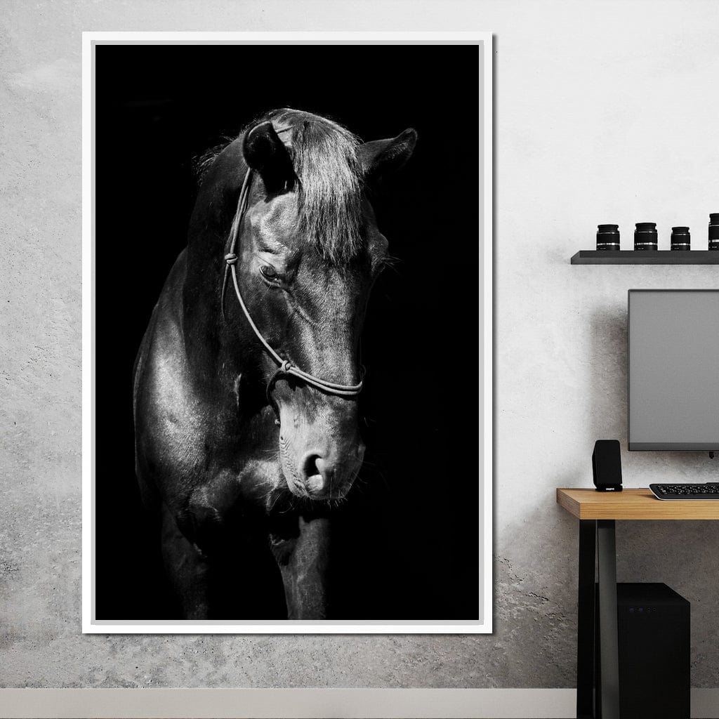 Black & White Horse Head Canvas Wall Art