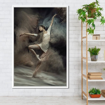 Ballet Dancer in the Desert Canvas Wall Art