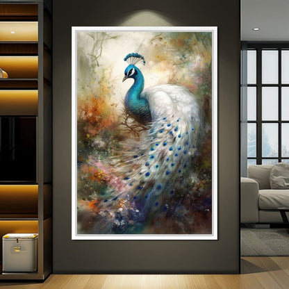 Peacock Serenity Canvas Wall Art
