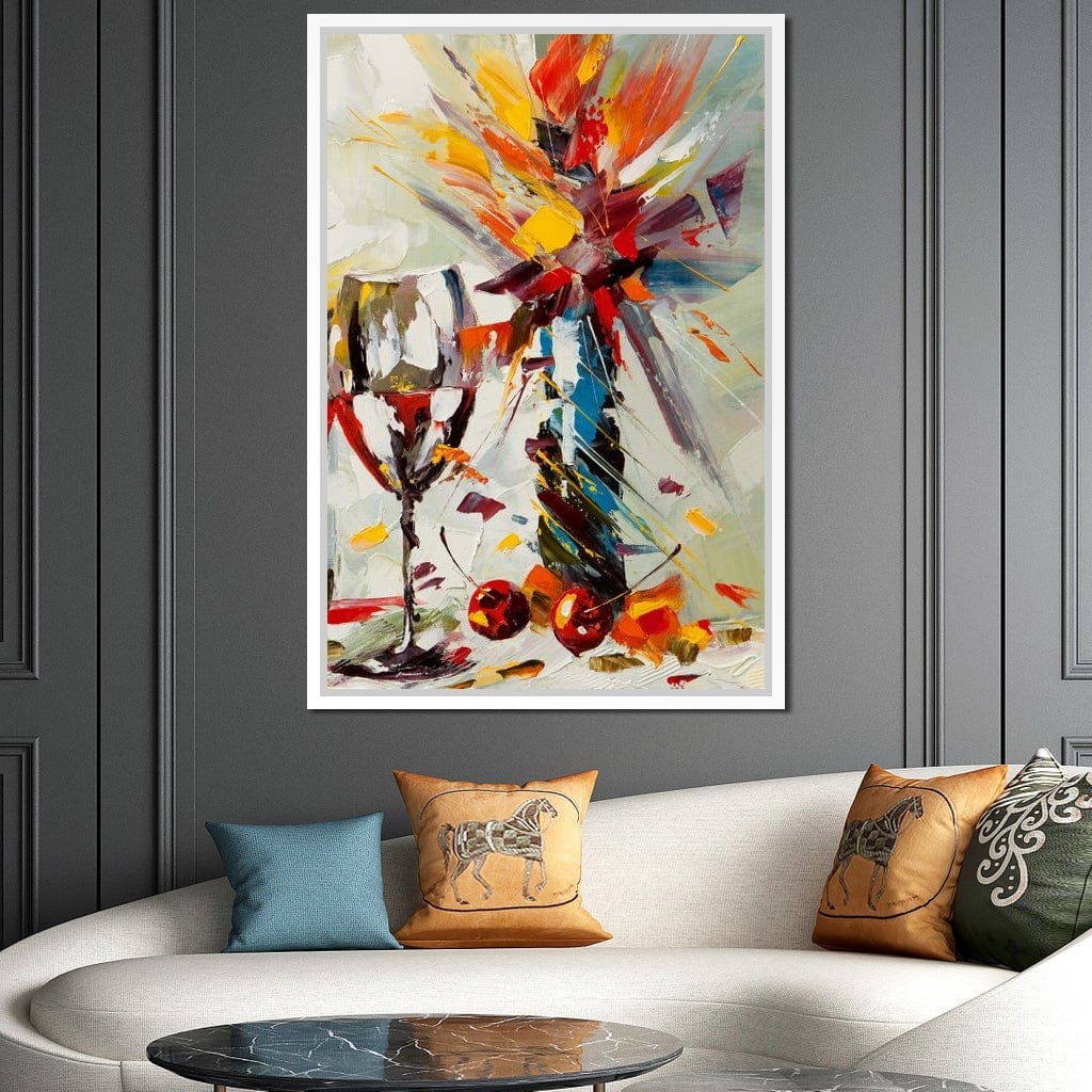 Wine & Flowers Canvas Wall Art