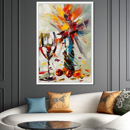 Wine & Flowers Canvas Wall Art