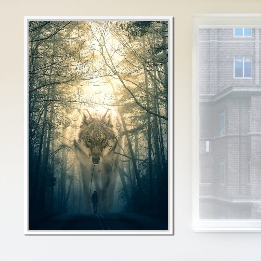 Wolf Walking - Alex Graphex Canvas Wall Art