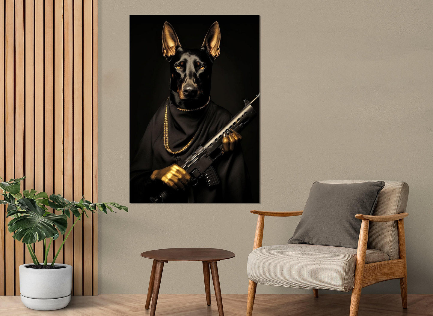 Doberman Canvas Print - Abstract Dog Art | Framed Cotton Canvas, Ready to Hang