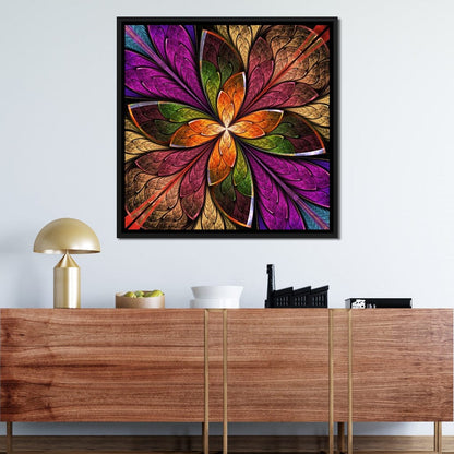 Fractal Flower in Multicolors Canvas Wall Art