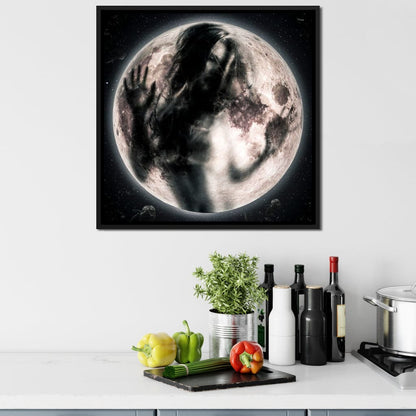 Moon Girl Canvas Wall Art