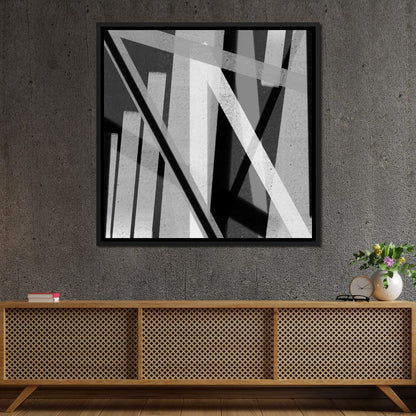 Black & White Lines v2 Canvas Wall Art