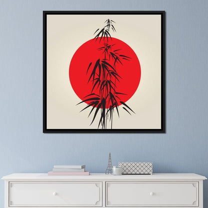 Red and Black Bamboo Canvas Wall Art