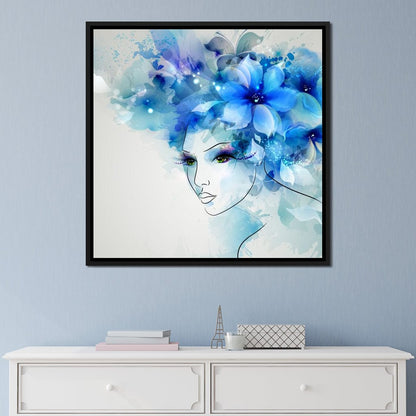 Woman with Floral Hat Canvas Wall Art