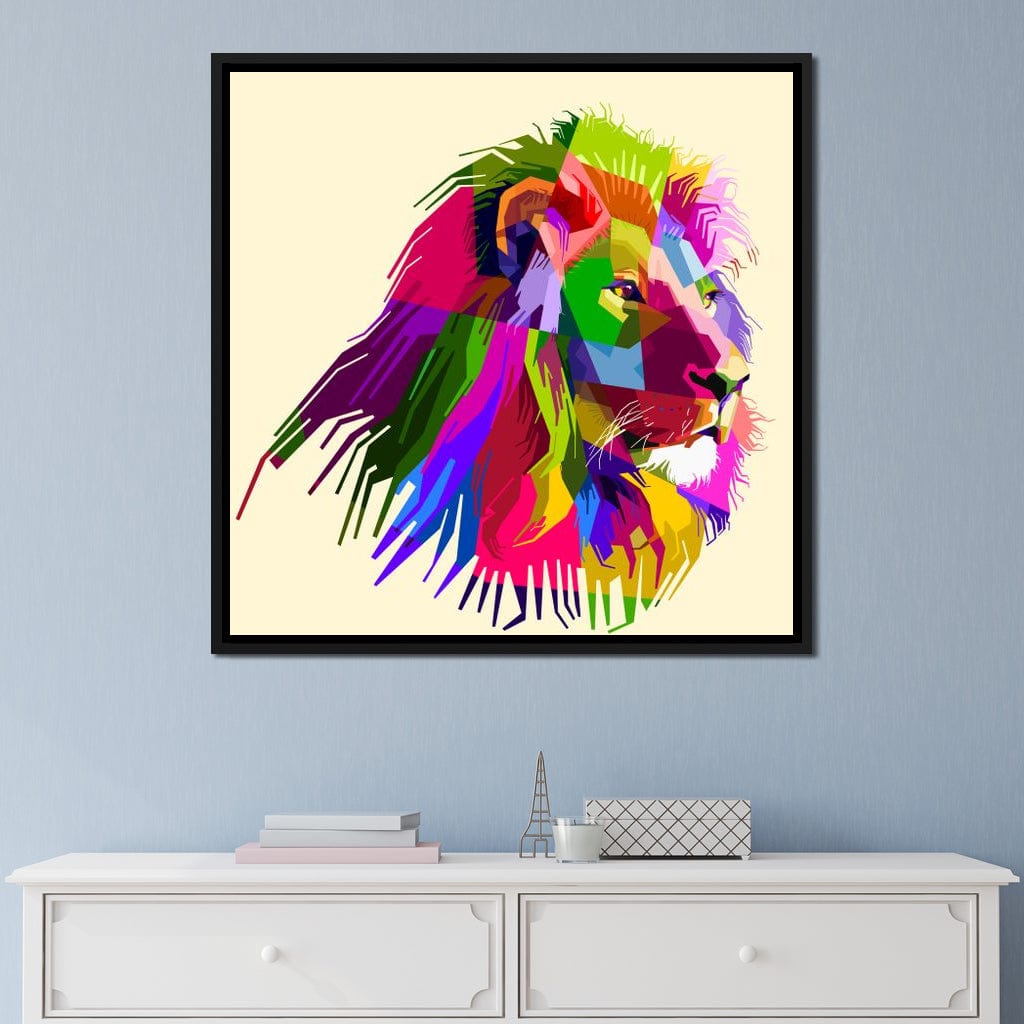 Pop Art Lion Canvas Wall Art