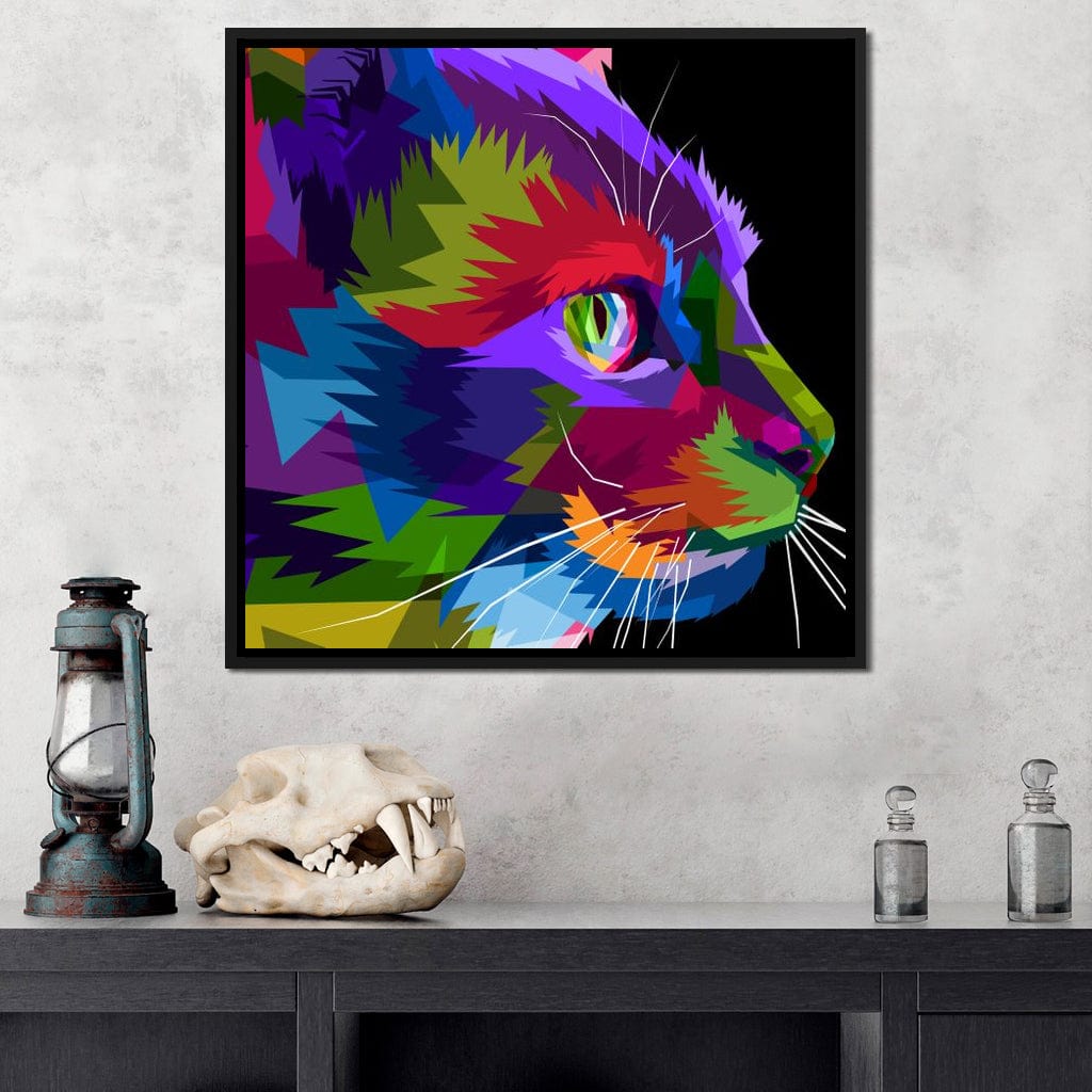 Pop Art Cat Canvas Wall Art