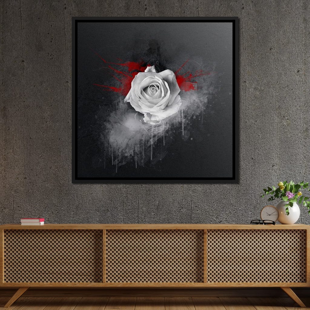 White Rose Canvas Wall Art